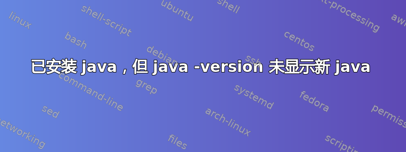 已安装 java，但 java -version 未显示新 java