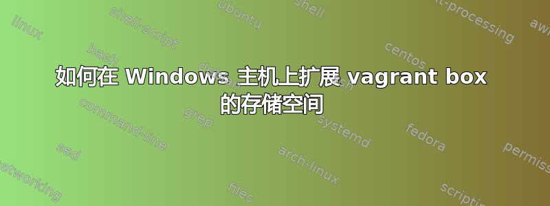 如何在 Windows 主机上扩展 vagrant box 的存储空间