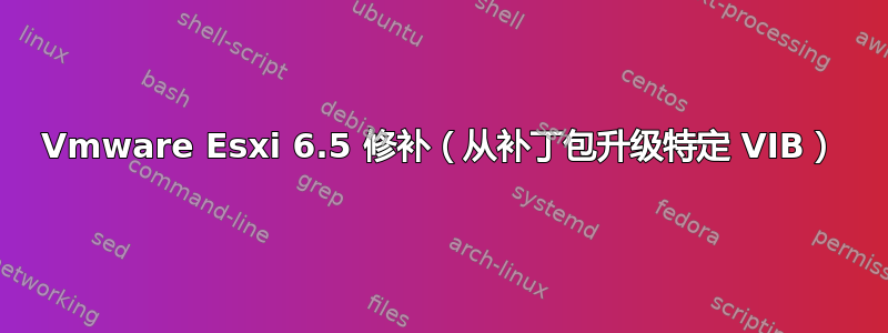 Vmware Esxi 6.5 修补（从补丁包升级特定 VIB）