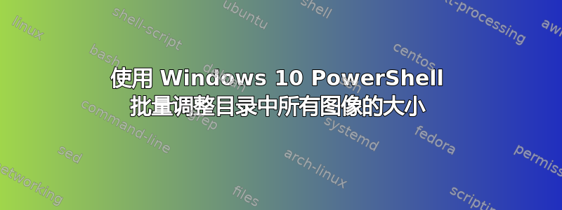 使用 Windows 10 PowerShell 批量调整目录中所有图像的大小