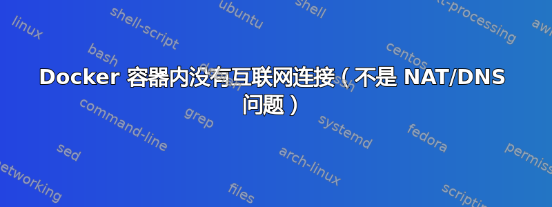 Docker 容器内没有互联网连接（不是 NAT/DNS 问题）