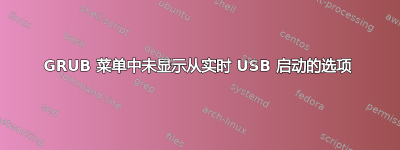 GRUB 菜单中未显示从实时 USB 启动的选项