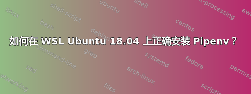 如何在 WSL Ubuntu 18.04 上正确安装 Pipenv？