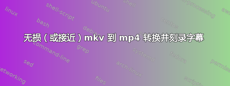 无损（或接近）mkv 到 mp4 转换并刻录字幕