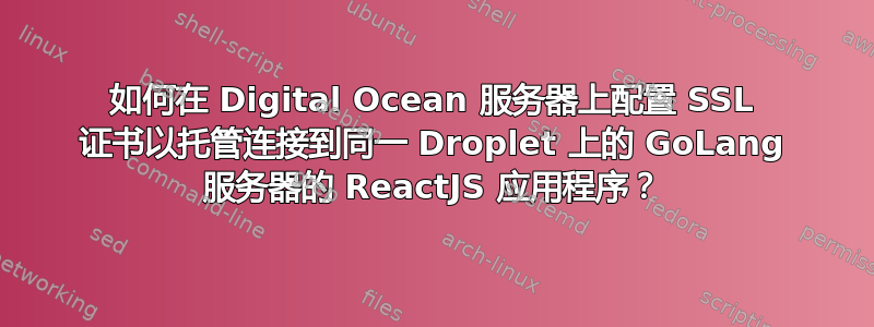 如何在 Digital Ocean 服务器上配置 SSL 证书以托管连接到同一 Droplet 上的 GoLang 服务器的 ReactJS 应用程序？