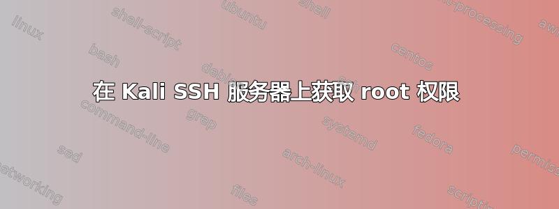 在 Kali SSH 服务器上获取 root 权限