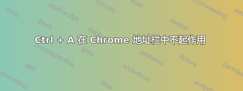 Ctrl + A 在 Chrome 地址栏中不起作用