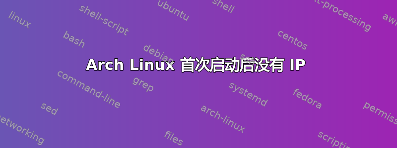 Arch Linux 首次启动后没有 IP