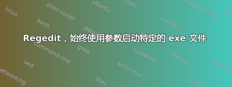 Regedit，始终使用参数启动特定的 exe 文件