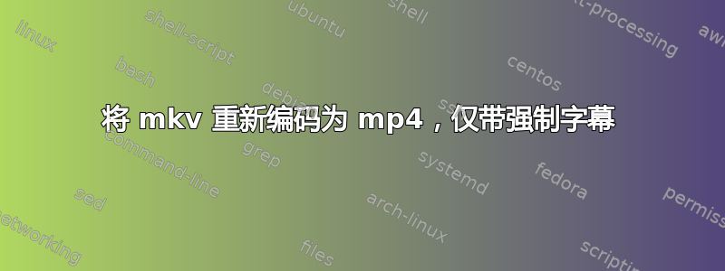 将 mkv 重新编码为 mp4，仅带强制字幕