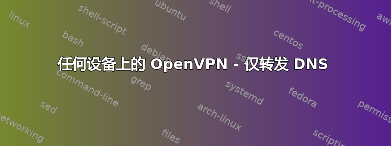 任何设备上的 OpenVPN - 仅转发 DNS