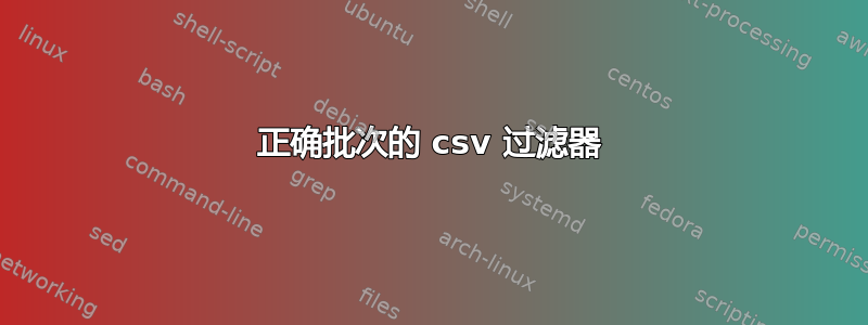 正确批次的 csv 过滤器