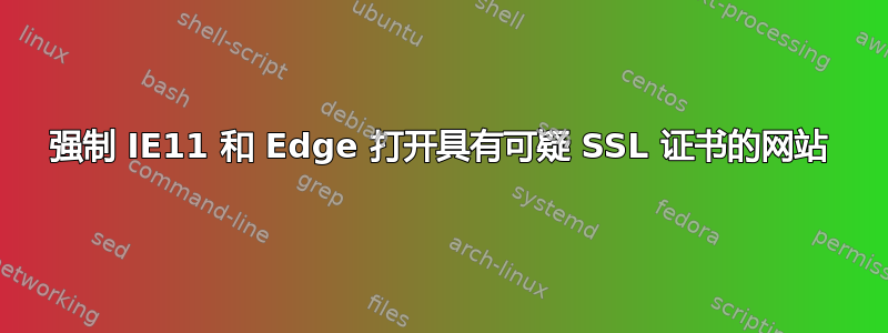 强制 IE11 和 Edge 打开具有可疑 SSL 证书的网站