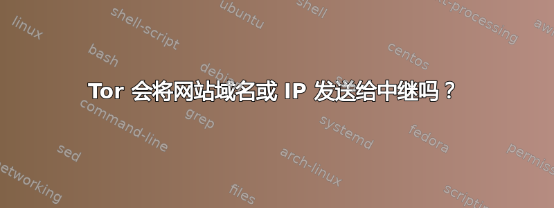 Tor 会将网站域名或 IP 发送给中继吗？