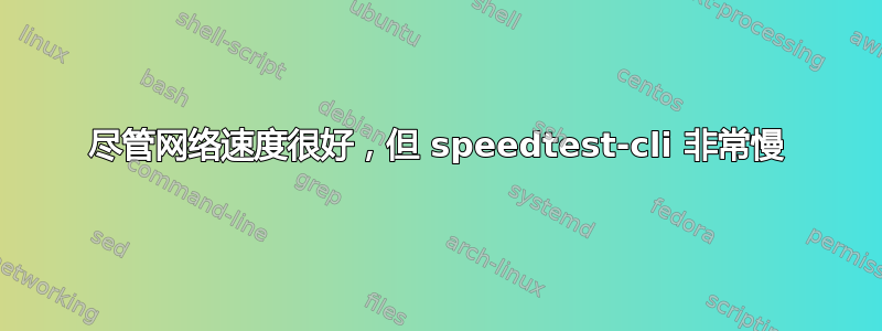 尽管网络速度很好，但 speedtest-cli 非常慢