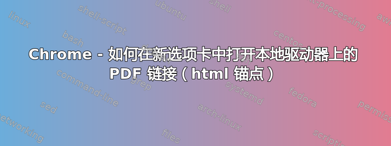 Chrome - 如何在新选项卡中打开本地驱动器上的 PDF 链接（html 锚点）