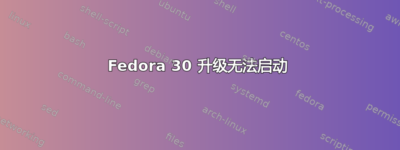 Fedora 30 升级无法启动