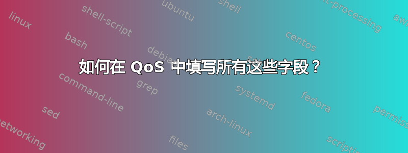 如何在 QoS 中填写所有这些字段？