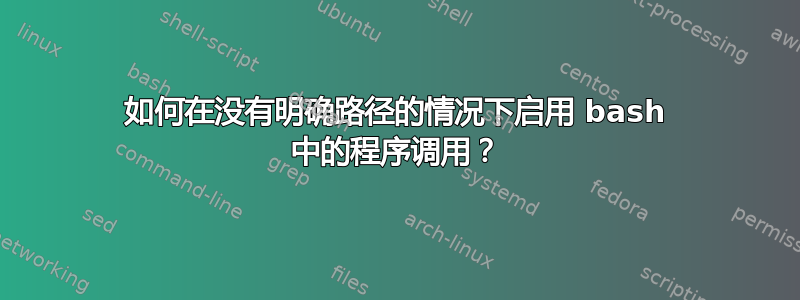 如何在没有明确路径的情况下启用 bash 中的程序调用？