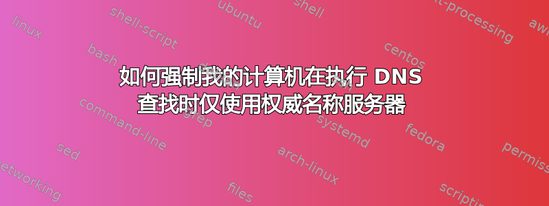 如何强制我的计算机在执行 DNS 查找时仅使用权威名称服务器