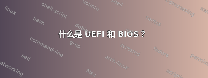 什么是 UEFI 和 BIOS？