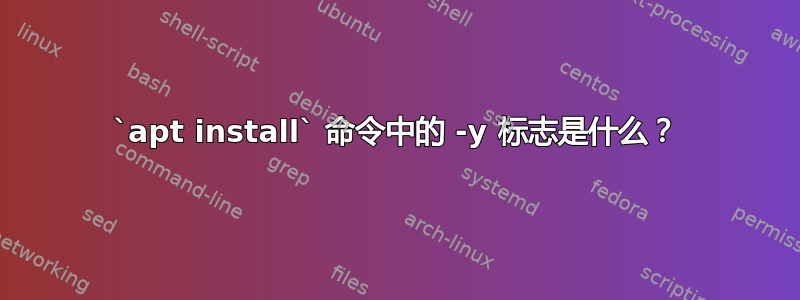 `apt install` 命令中的 -y 标志是什么？