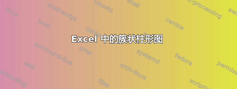 Excel 中的簇状柱形图