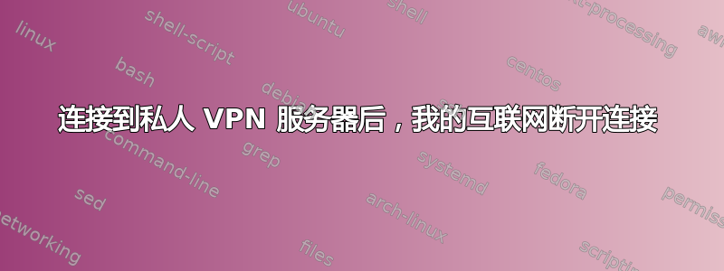 连接到私人 VPN 服务器后，我的互联网断开连接