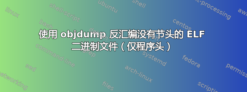 使用 objdump 反汇编没有节头的 ELF 二进制文件（仅程序头）