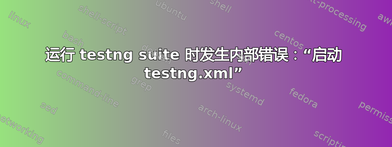 运行 testng suite 时发生内部错误：“启动 testng.xml”