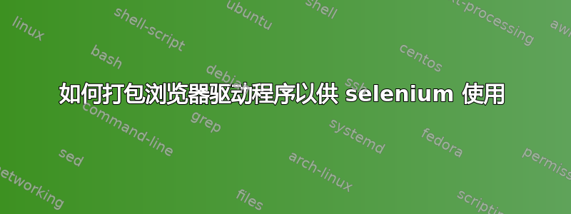 如何打包浏览器驱动程序以供 selenium 使用