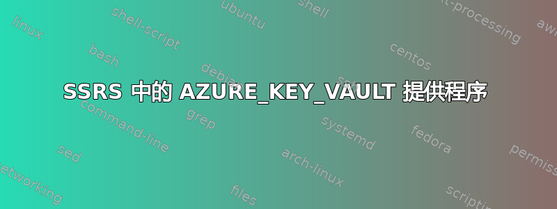 SSRS 中的 AZURE_KEY_VAULT 提供程序