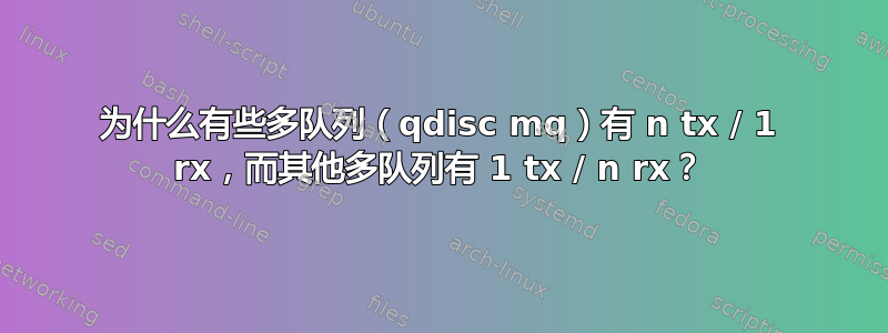 为什么有些多队列（qdisc mq）有 n tx / 1 rx，而其他多队列有 1 tx / n rx？