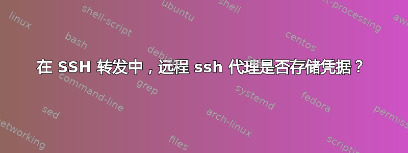 在 SSH 转发中，远程 ssh 代理是否存储凭据？