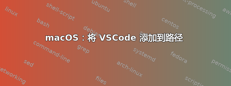 macOS：将 VSCode 添加到路径