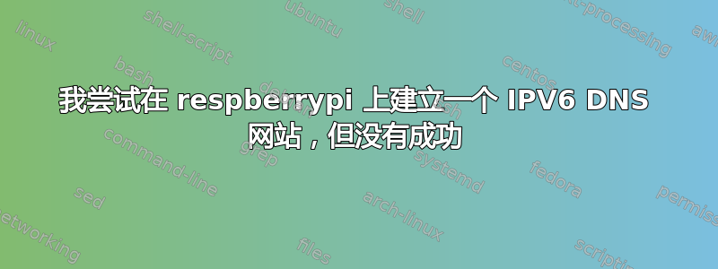 我尝试在 respberrypi 上建立一个 IPV6 DNS 网站，但没有成功