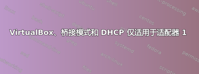 VirtualBox、桥接模式和 DHCP 仅适用于适配器 1