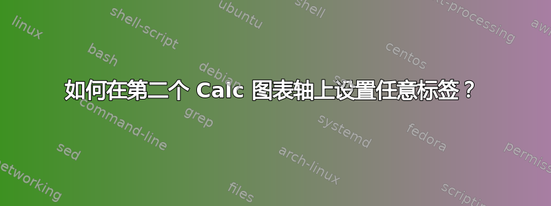 如何在第二个 Calc 图表轴上设置任意标签？