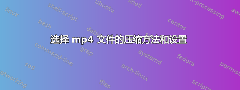 选择 mp4 文件的压缩方法和设置