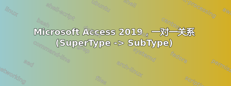 Microsoft Access 2019，一对一关系 (SuperType -> SubType)