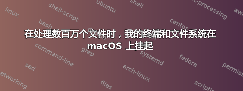 在处理数百万个文件时，我的终端和文件系统在 macOS 上挂起