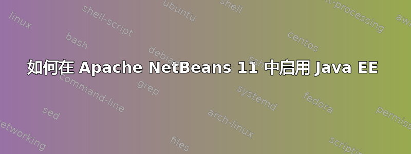 如何在 Apache NetBeans 11 中启用 Java EE