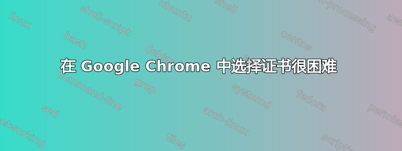 在 Google Chrome 中选择证书很困难