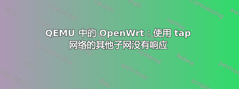 QEMU 中的 OpenWrt：使用 tap 网络的其他子网没有响应