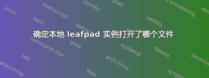 确定本地 leafpad 实例打开了哪个文件