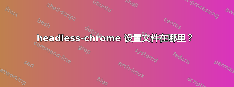 headless-chrome 设置文件在哪里？