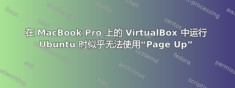 在 MacBook Pro 上的 VirtualBox 中运行 Ubuntu 时似乎无法使用“Page Up”