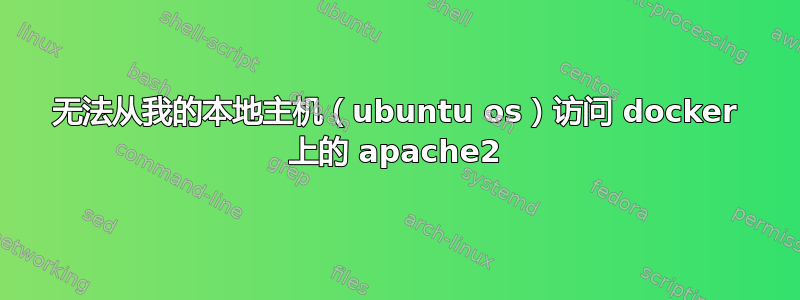 无法从我的本地主机（ubuntu os）访问 docker 上的 apache2