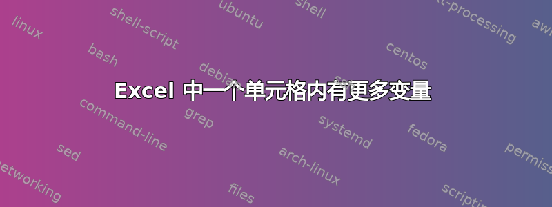 Excel 中一个单元格内有更多变量