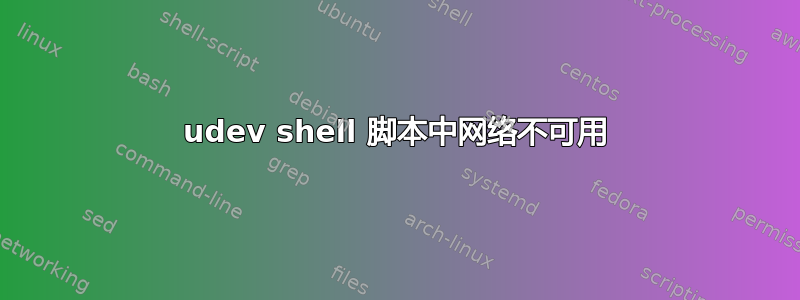 udev shell 脚本中网络不可用
